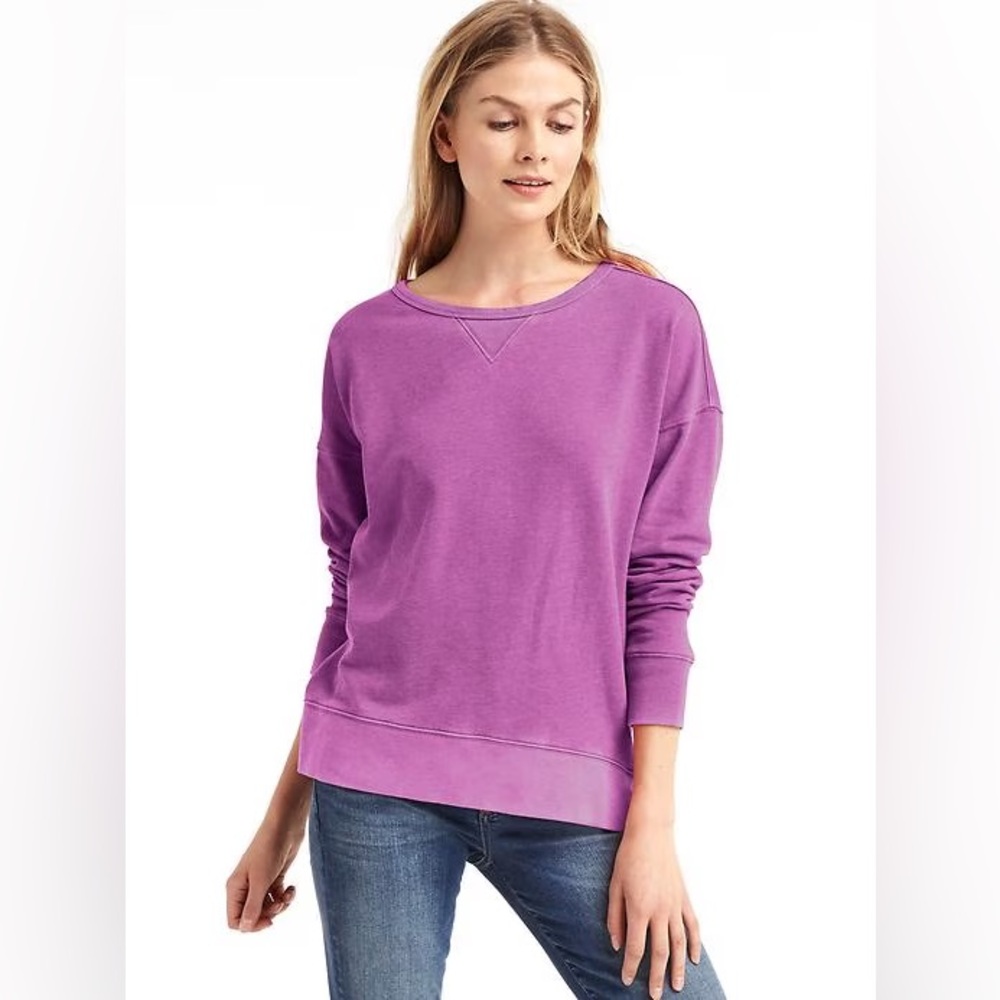 GAP Slouchy Pullover Crew Sweatshirt Açaí Berry Pink Purple Size Medium